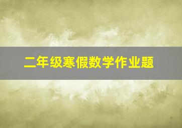 二年级寒假数学作业题