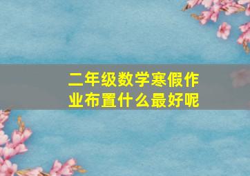 二年级数学寒假作业布置什么最好呢