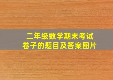 二年级数学期末考试卷子的题目及答案图片