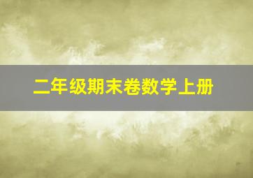 二年级期末卷数学上册