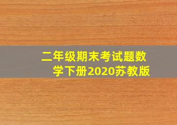 二年级期末考试题数学下册2020苏教版