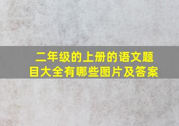 二年级的上册的语文题目大全有哪些图片及答案