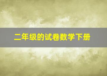 二年级的试卷数学下册