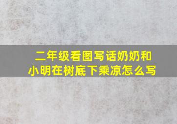 二年级看图写话奶奶和小明在树底下乘凉怎么写