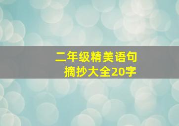 二年级精美语句摘抄大全20字