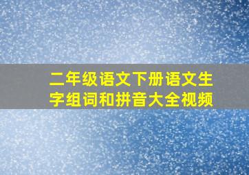 二年级语文下册语文生字组词和拼音大全视频