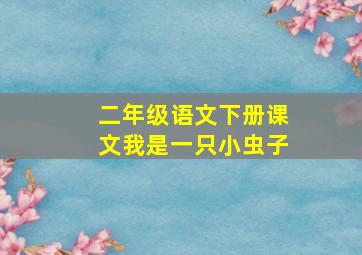 二年级语文下册课文我是一只小虫子