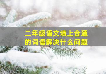 二年级语文填上合适的词语解决什么问题