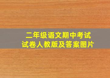 二年级语文期中考试试卷人教版及答案图片