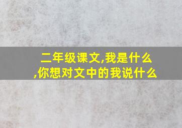 二年级课文,我是什么,你想对文中的我说什么