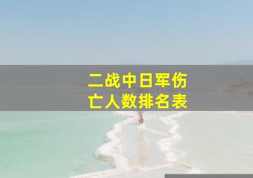 二战中日军伤亡人数排名表