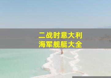 二战时意大利海军舰艇大全