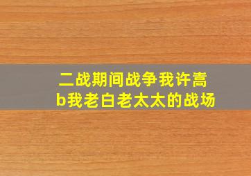 二战期间战争我许嵩b我老白老太太的战场