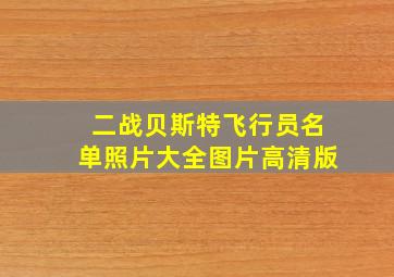 二战贝斯特飞行员名单照片大全图片高清版