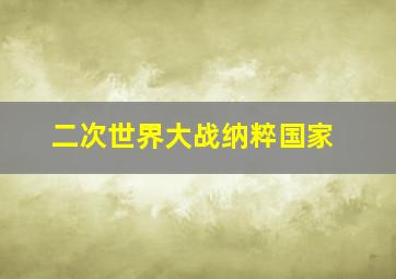 二次世界大战纳粹国家