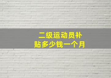 二级运动员补贴多少钱一个月