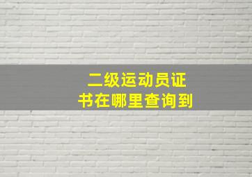 二级运动员证书在哪里查询到