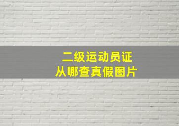 二级运动员证从哪查真假图片