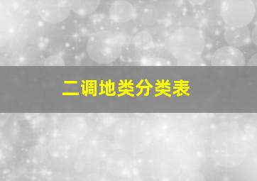 二调地类分类表