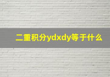 二重积分ydxdy等于什么