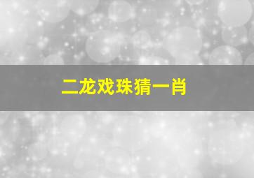 二龙戏珠猜一肖