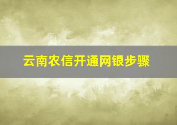 云南农信开通网银步骤