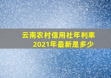 云南农村信用社年利率2021年最新是多少