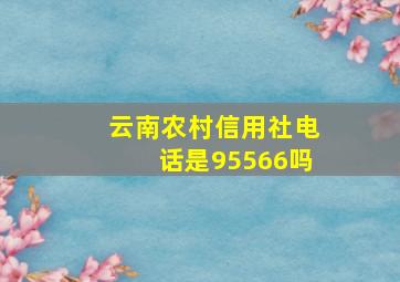 云南农村信用社电话是95566吗