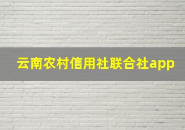 云南农村信用社联合社app