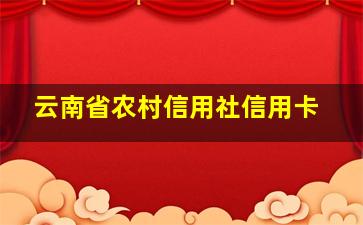 云南省农村信用社信用卡