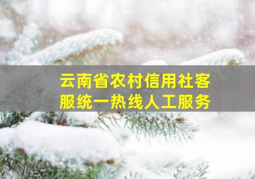 云南省农村信用社客服统一热线人工服务