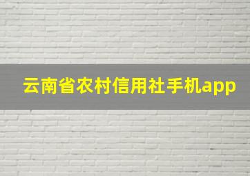 云南省农村信用社手机app