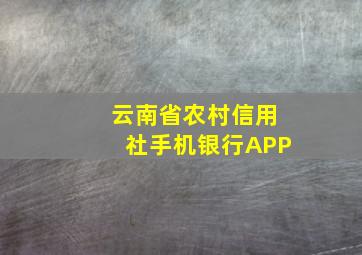 云南省农村信用社手机银行APP