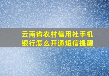 云南省农村信用社手机银行怎么开通短信提醒