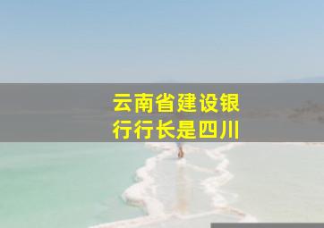 云南省建设银行行长是四川