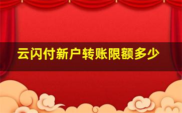 云闪付新户转账限额多少