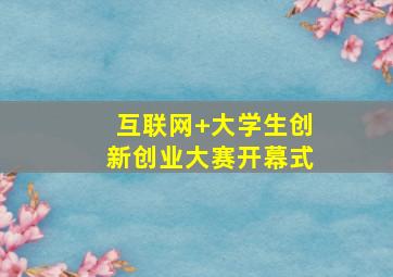 互联网+大学生创新创业大赛开幕式