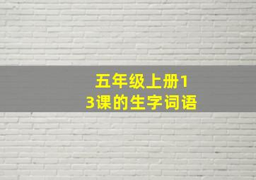 五年级上册13课的生字词语