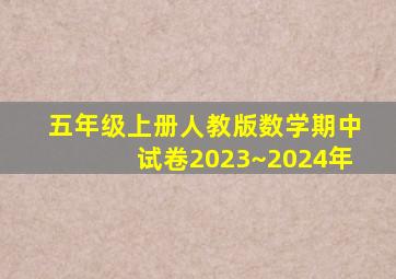 五年级上册人教版数学期中试卷2023~2024年