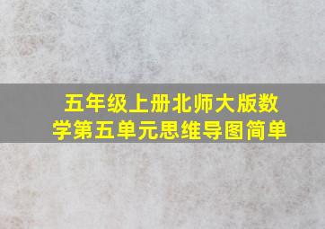 五年级上册北师大版数学第五单元思维导图简单