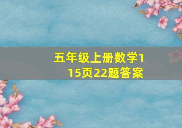 五年级上册数学115页22题答案