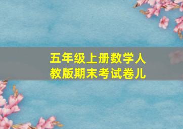 五年级上册数学人教版期末考试卷儿