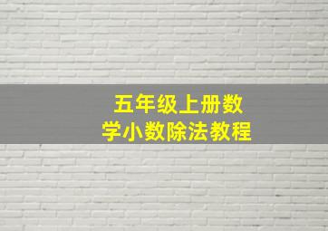 五年级上册数学小数除法教程