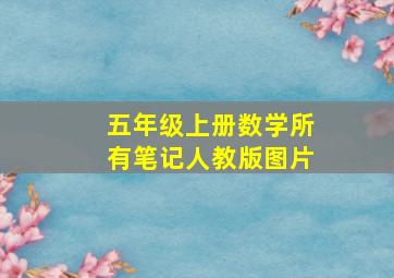 五年级上册数学所有笔记人教版图片