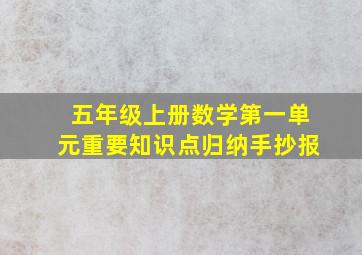 五年级上册数学第一单元重要知识点归纳手抄报