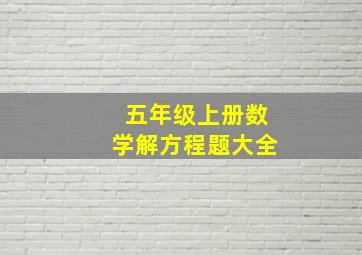 五年级上册数学解方程题大全