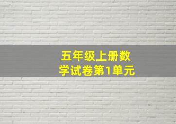 五年级上册数学试卷第1单元