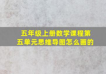 五年级上册数学课程第五单元思维导图怎么画的