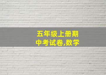 五年级上册期中考试卷,数学