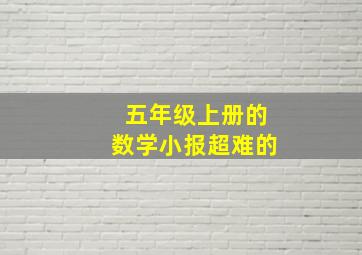 五年级上册的数学小报超难的